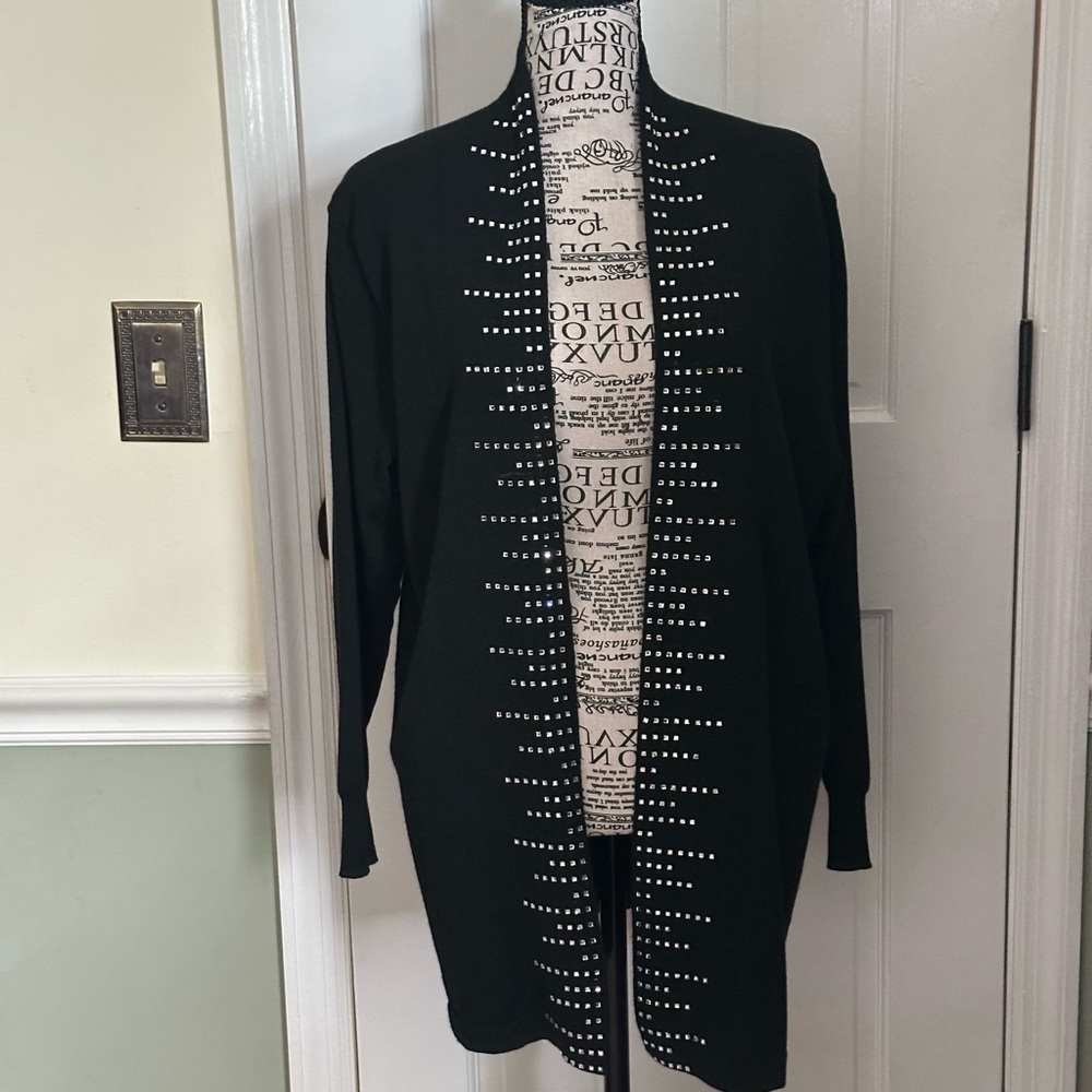 Ella Emma Open Front Rhinestone Cardigan